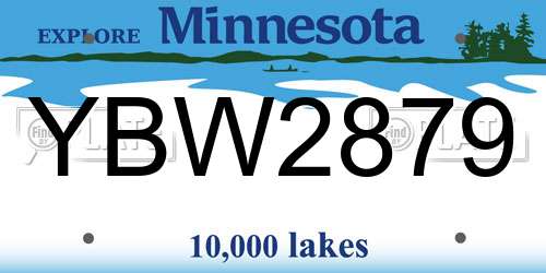 YBW2879 Minnesota License Plate