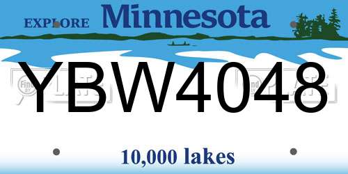 YBW4048 Minnesota License Plate