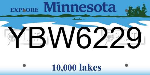 YBW6229 Minnesota License Plate