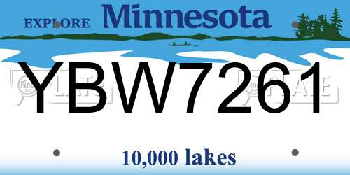 YBW7261 Minnesota License Plate