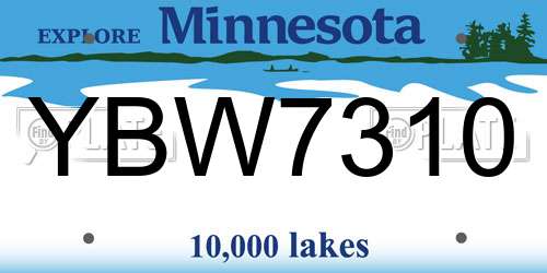 YBW7310 Minnesota License Plate