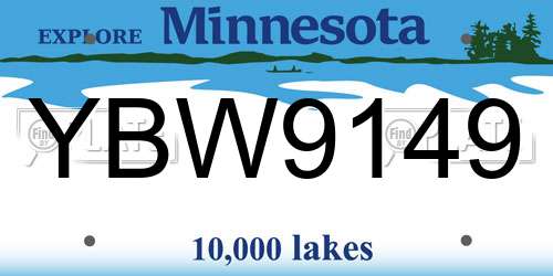 YBW9149 Minnesota License Plate