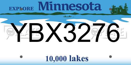 YBX3276 Minnesota License Plate