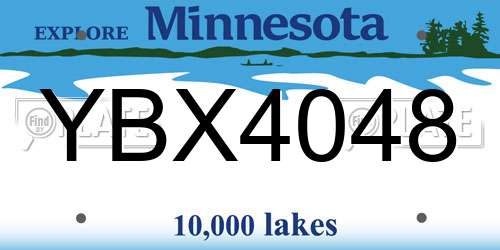 YBX4048 Minnesota License Plate