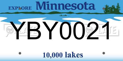 YBY0021 Minnesota License Plate