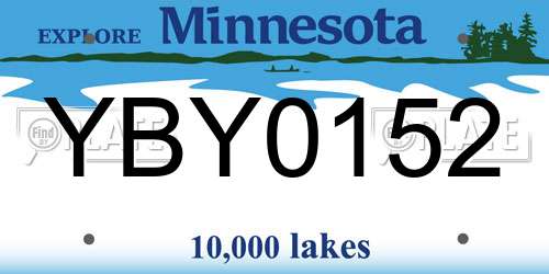 YBY0152 Minnesota License Plate