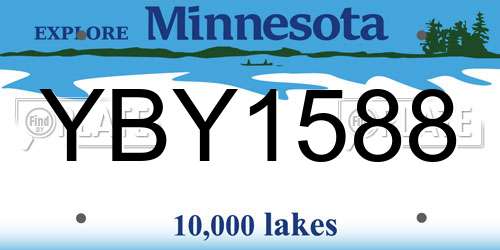 YBY1588 Minnesota License Plate