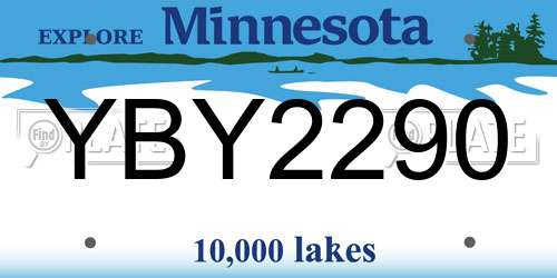 YBY2290 Minnesota License Plate