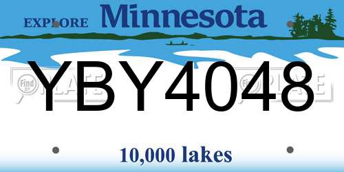 YBY4048 Minnesota License Plate