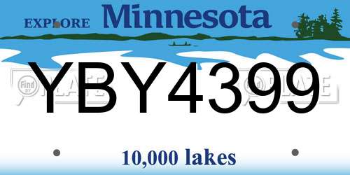 YBY4399 Minnesota License Plate