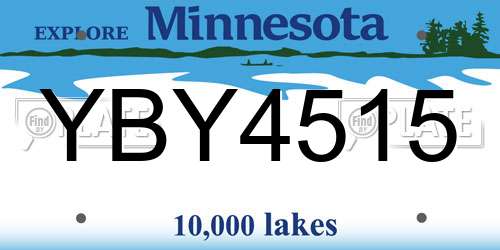 YBY4515 Minnesota License Plate