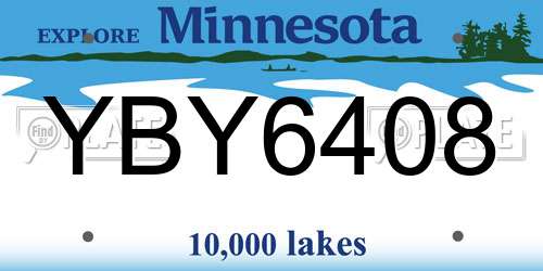 YBY6408 Minnesota License Plate