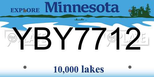 YBY7712 Minnesota License Plate