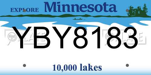 YBY8183 Minnesota License Plate