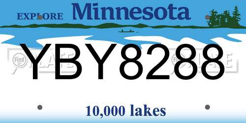 YBY8288 Minnesota License Plate