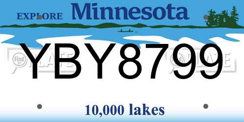 YBY8799 Minnesota License Plate
