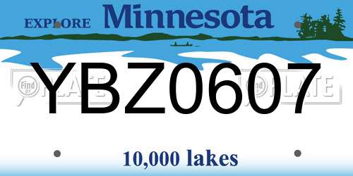 YBZ0607 Minnesota License Plate