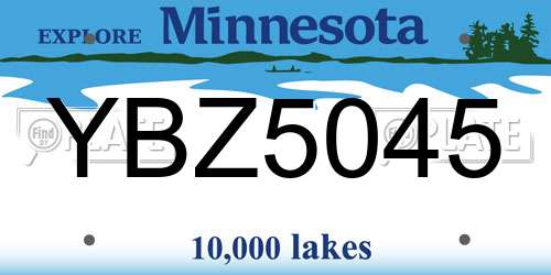 YBZ5045 Minnesota License Plate