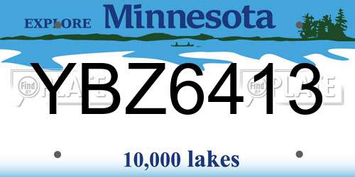 YBZ6413 Minnesota License Plate