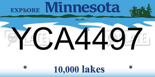 YCA4497 Minnesota License Plate