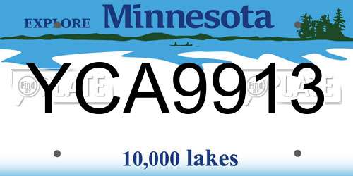 YCA9913 Minnesota License Plate