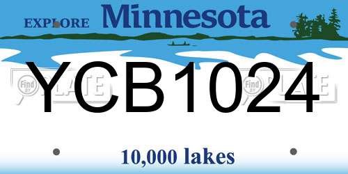 YCB1024 Minnesota License Plate