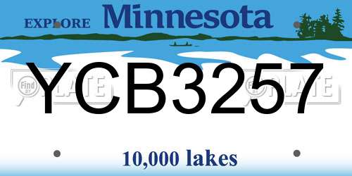 YCB3257 Minnesota License Plate