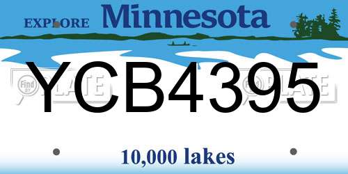 YCB4395 Minnesota License Plate