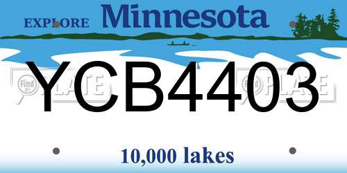 YCB4403 Minnesota License Plate