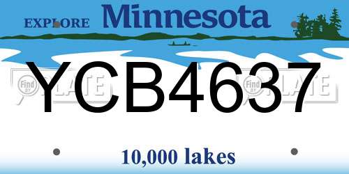 YCB4637 Minnesota License Plate