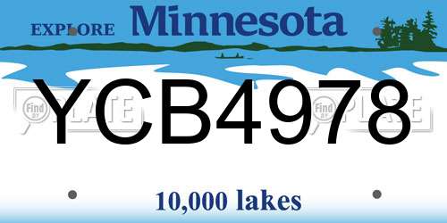YCB4978 Minnesota License Plate
