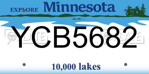 YCB5682 Minnesota License Plate