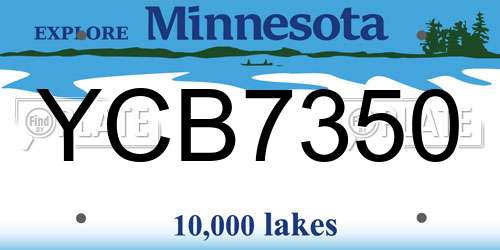 YCB7350 Minnesota License Plate