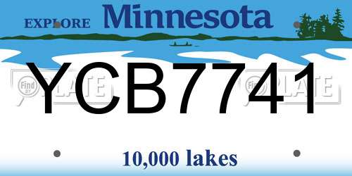 YCB7741 Minnesota License Plate