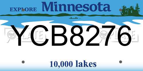 YCB8276 Minnesota License Plate