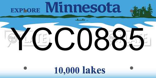 YCC0885 Minnesota License Plate