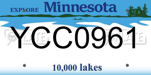 YCC0961 Minnesota License Plate
