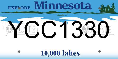 YCC1330 Minnesota License Plate