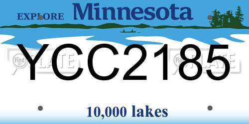 YCC2185 Minnesota License Plate