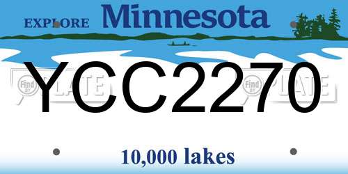 YCC2270 Minnesota License Plate