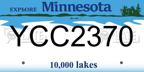 YCC2370 Minnesota License Plate