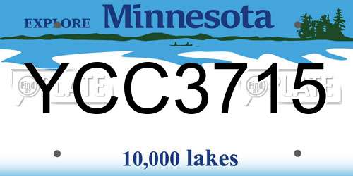 YCC3715 Minnesota License Plate