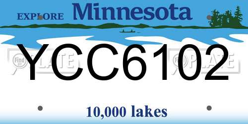 YCC6102 Minnesota License Plate