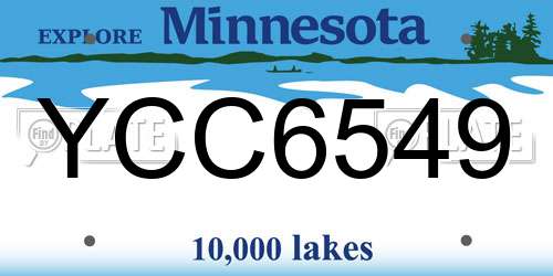 YCC6549 Minnesota License Plate