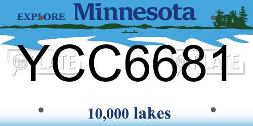 YCC6681 Minnesota License Plate