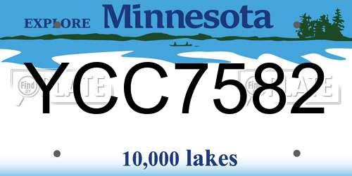 YCC7582 Minnesota License Plate
