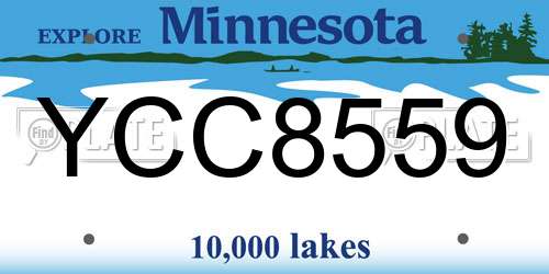 YCC8559 Minnesota License Plate