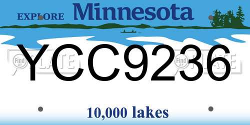 YCC9236 Minnesota License Plate