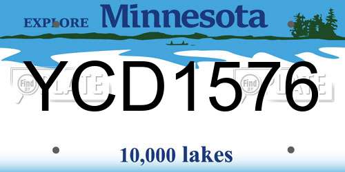 YCD1576 Minnesota License Plate
