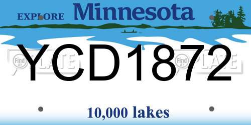 YCD1872 Minnesota License Plate